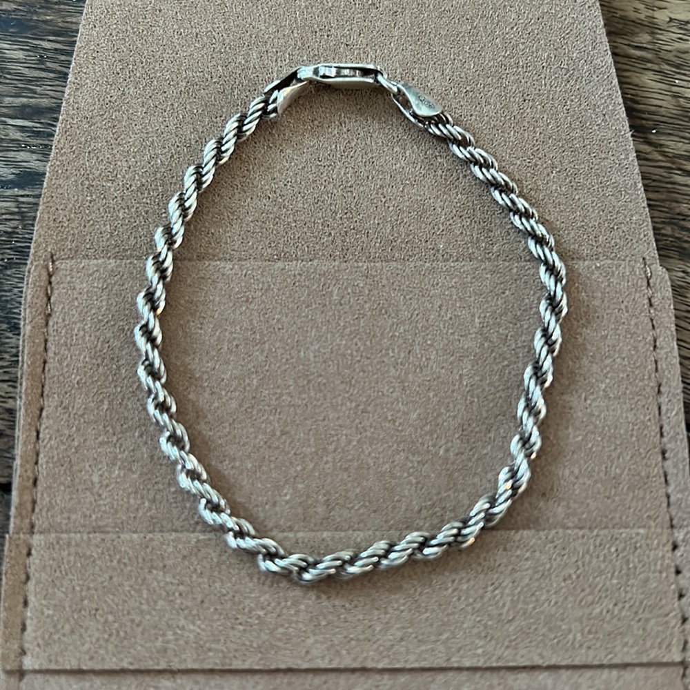 Italy sterling silver rope bracelet